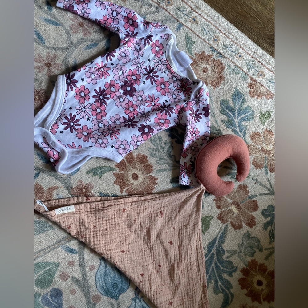 Pehr cloth and organic floral onesie